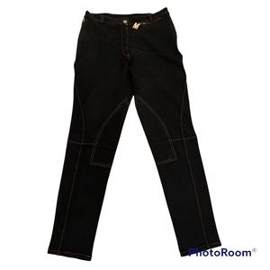 Moschino Black Skinny Jeans with Gold Accents